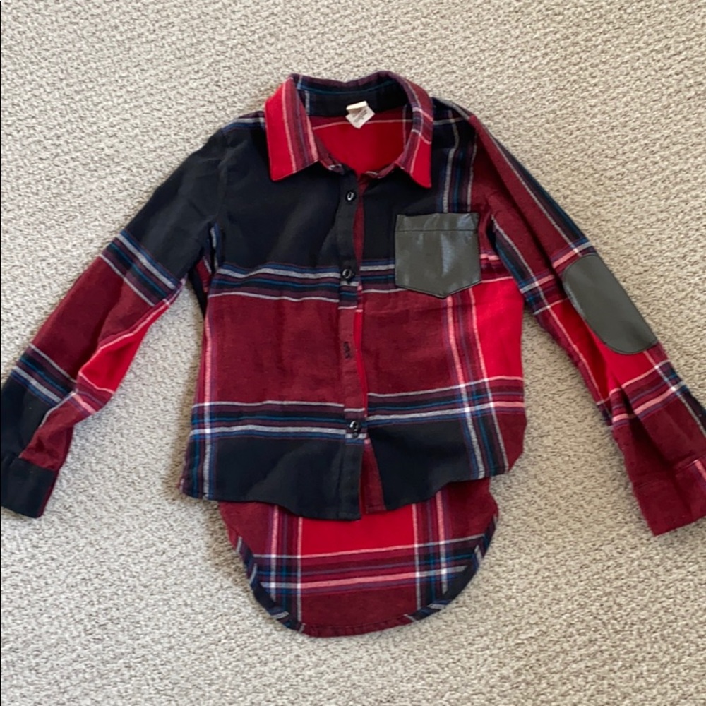 Plaid and Leather shirt